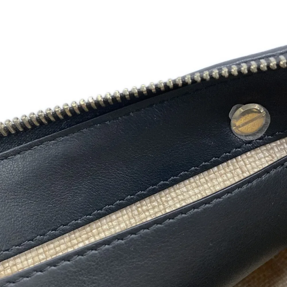 Fendi Mini By The Way Handbag 8BL145 Beige Black Straw Leather